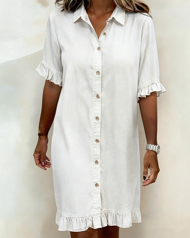 Van Delft Fashion® | Cómodo vestido vaquero con arrugas favorecedoras