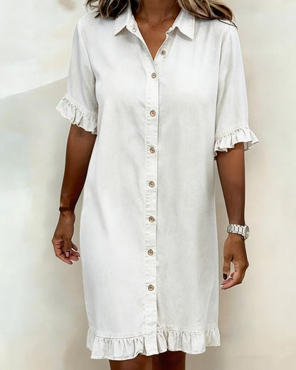 Van Delft Fashion® | Cómodo vestido vaquero con arrugas favorecedoras