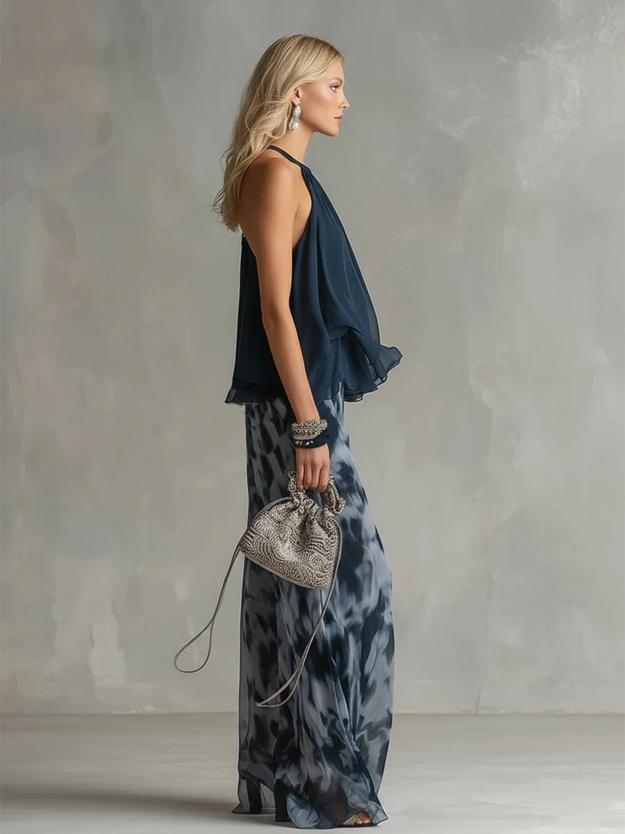 Ludovica™ - Conjunto de Blusa Halter y Pantalón