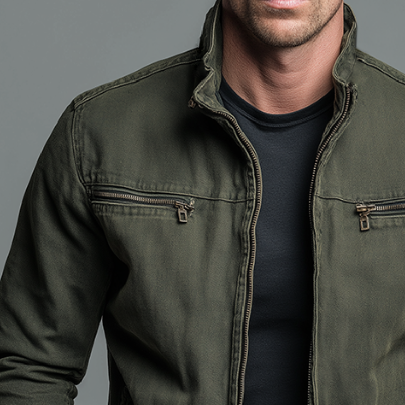 LUIS | Chaqueta de algodón con cremallera
