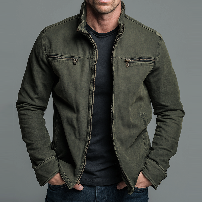 LUIS | Chaqueta de algodón con cremallera