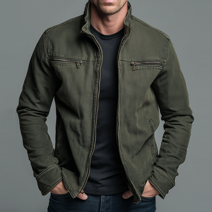 LUIS | Chaqueta de algodón con cremallera