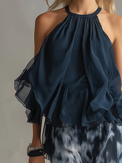 Ludovica™ - Conjunto de Blusa Halter y Pantalón