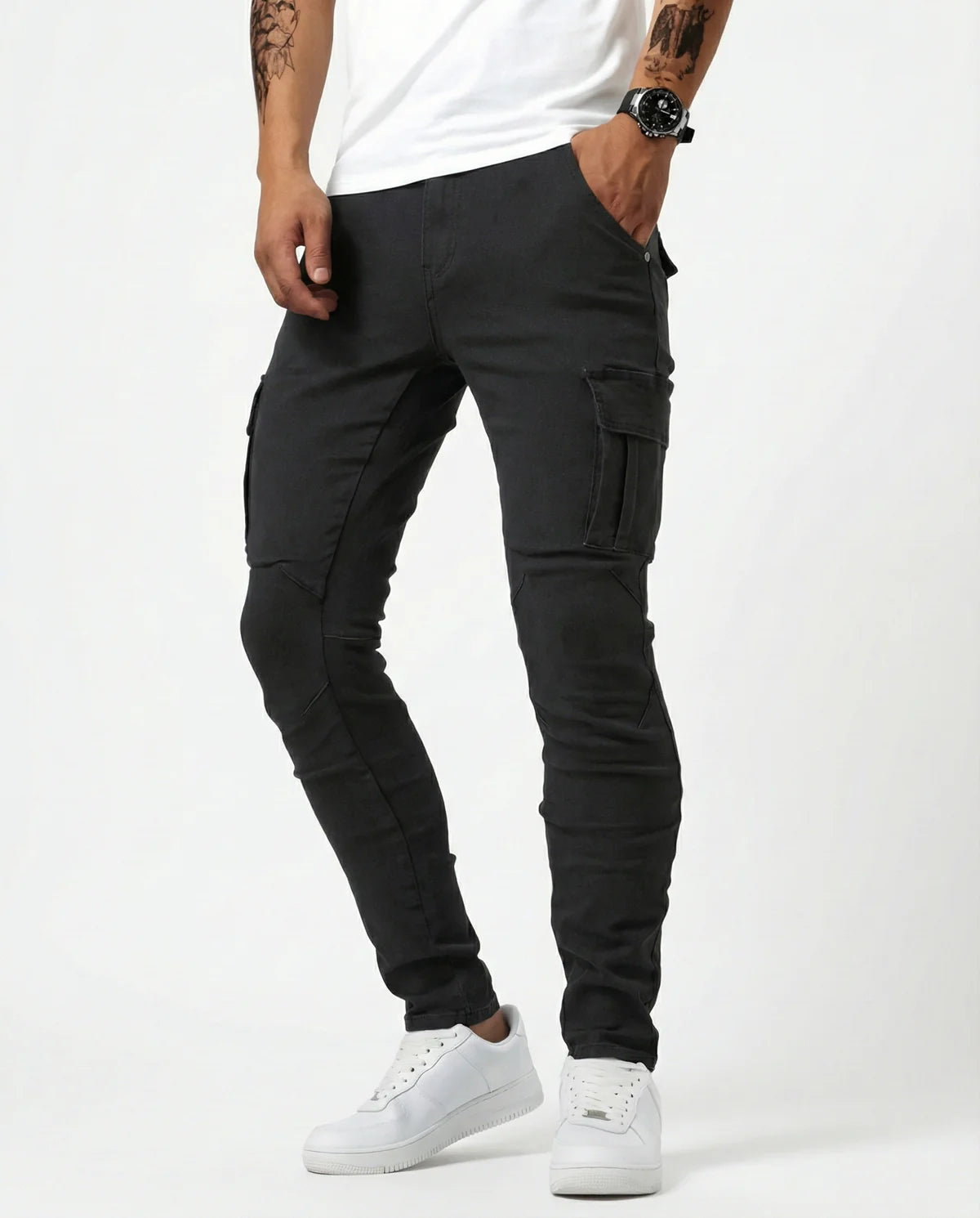 Pantalón Cargo Marino Elástico