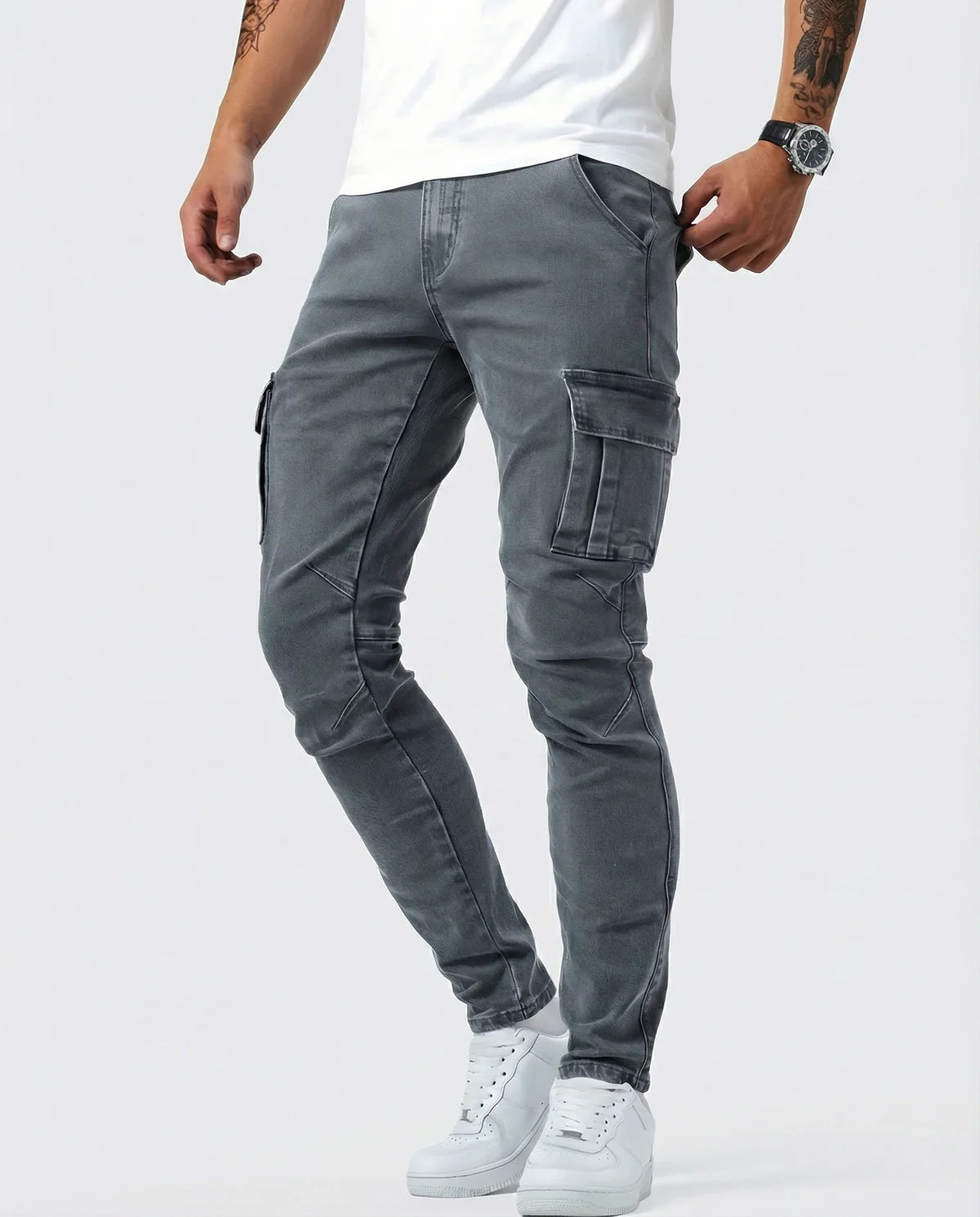 Pantalón Cargo Marino Elástico