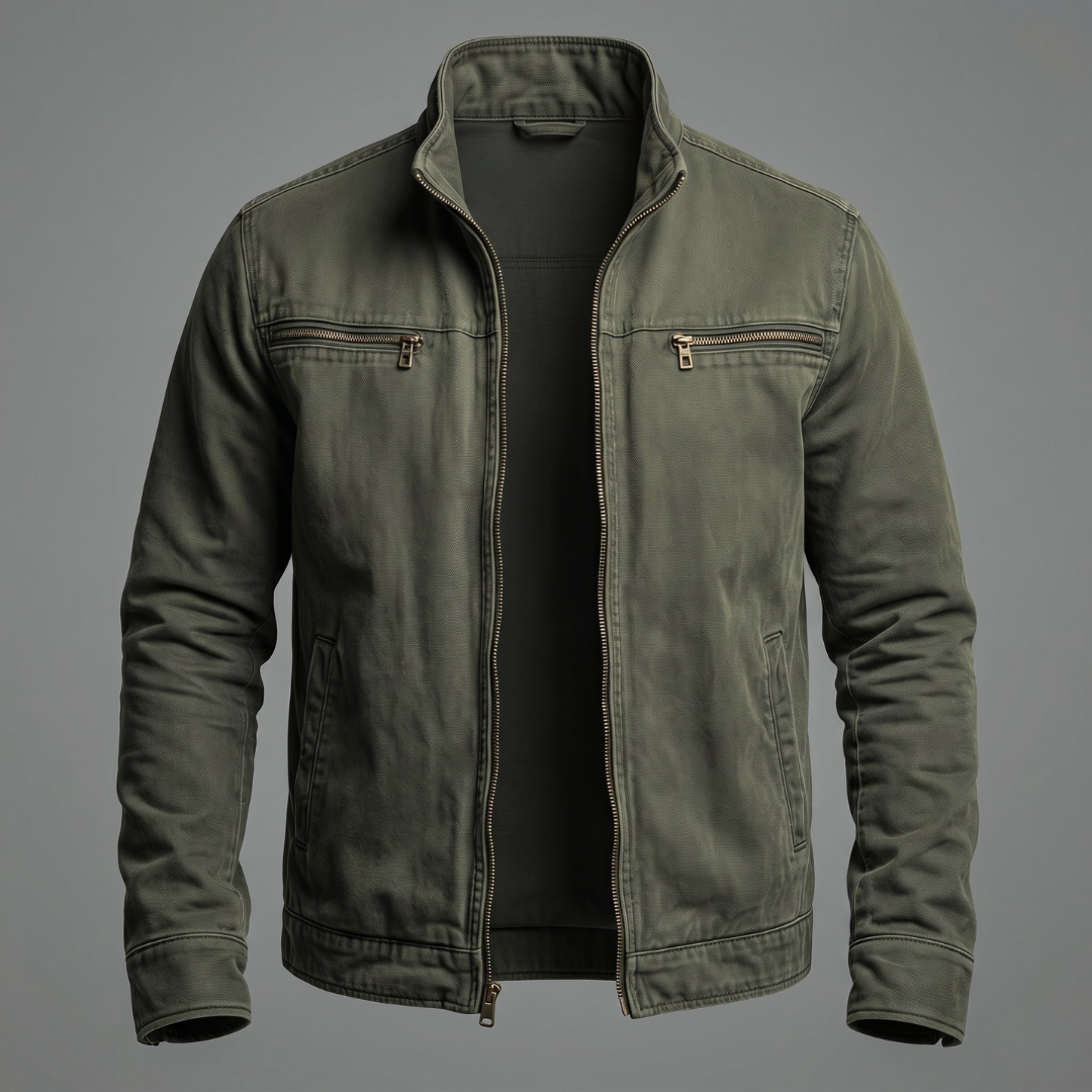 LUIS | Chaqueta de algodón con cremallera