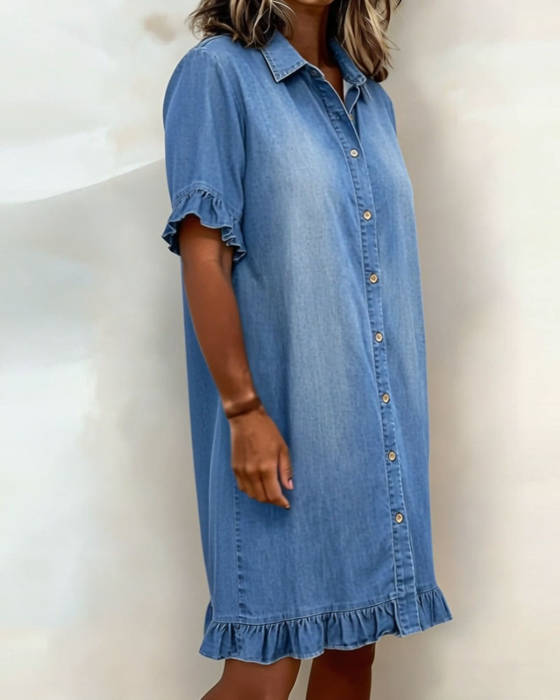Van Delft Fashion® | Cómodo vestido vaquero con arrugas favorecedoras