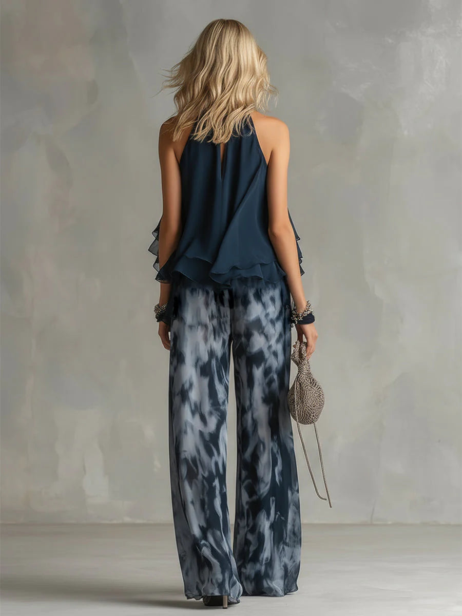 Ludovica™ - Conjunto de Blusa Halter y Pantalón