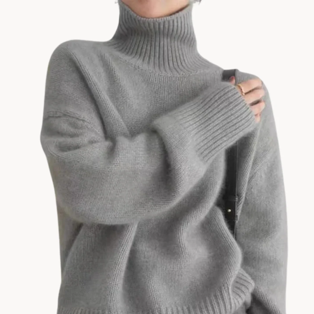 Juliette - Jersey de cuello alto de punto fino premium