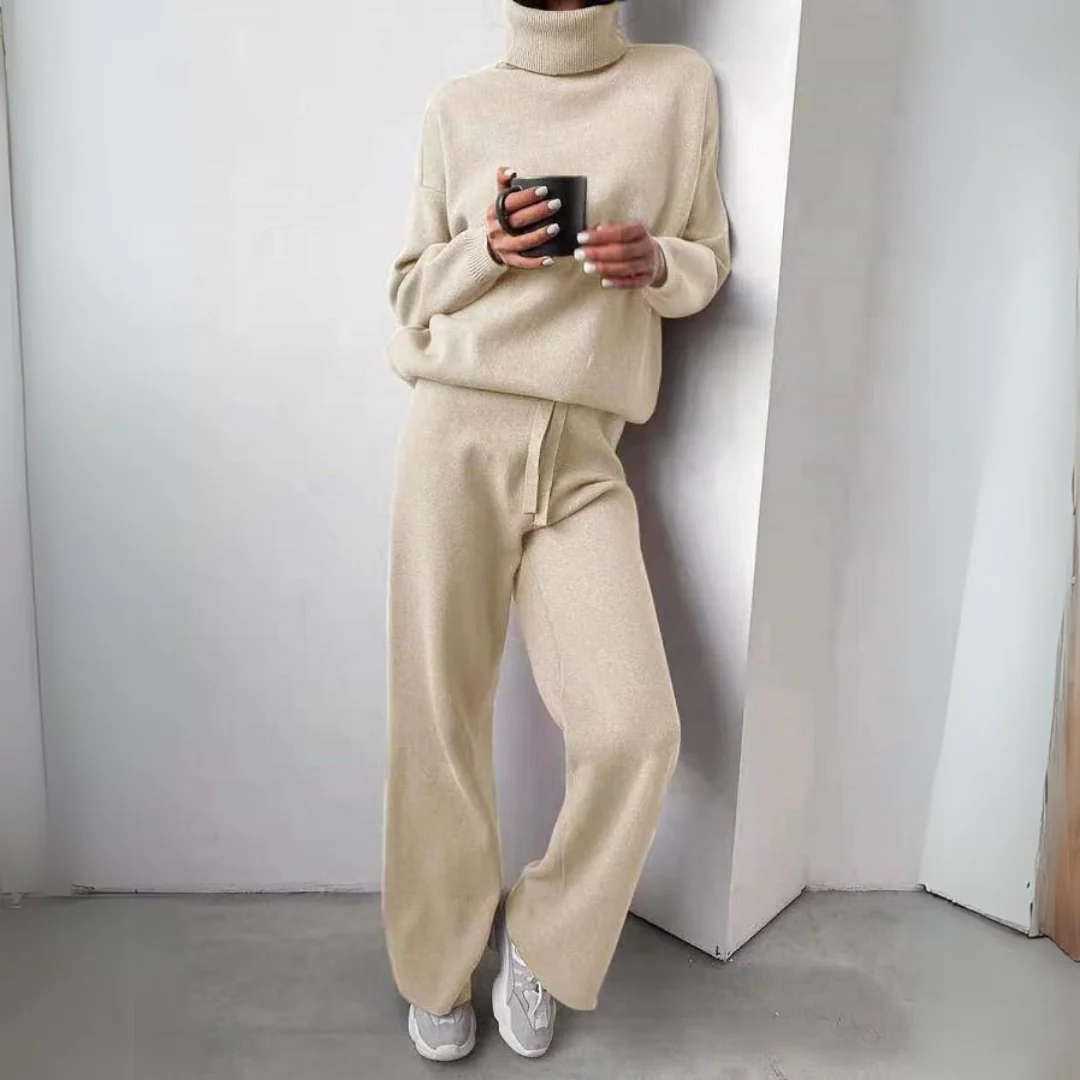 Karina - Conjunto de 2 piezas, cuello alto y pantalón largo