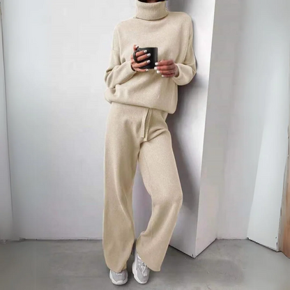 Karina - Conjunto de 2 piezas, cuello alto y pantalón largo