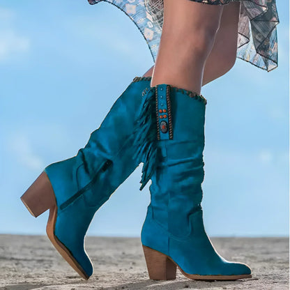 Mara™ - Botas vaqueras de piel auténtica