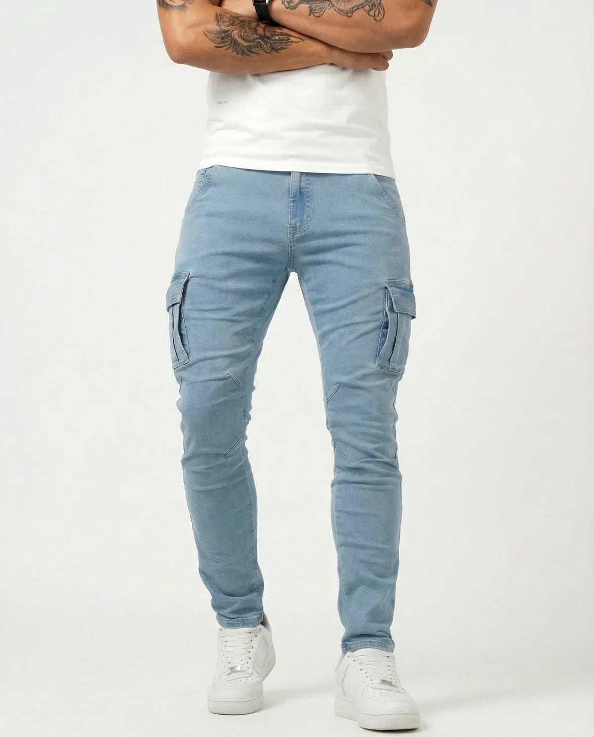 Pantalón Cargo Marino Elástico