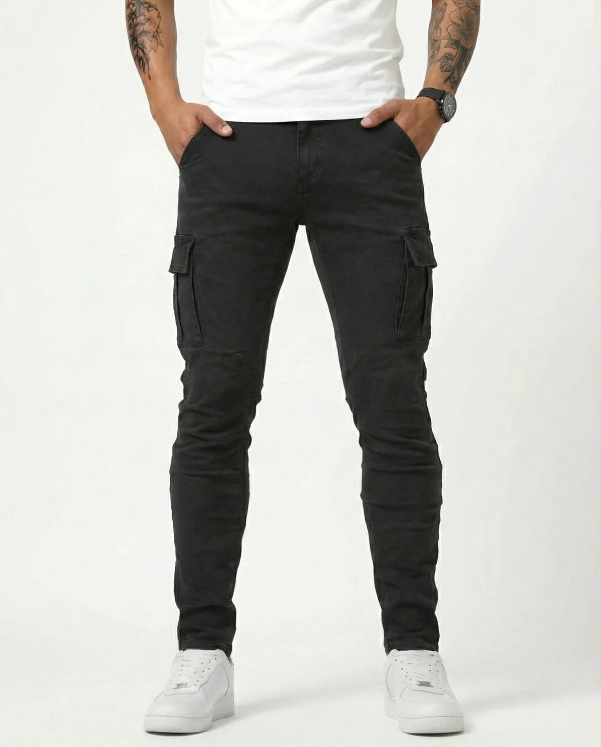 Pantalón Cargo Marino Elástico